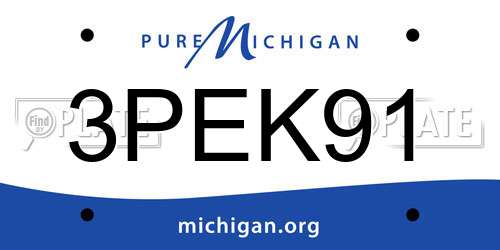 3PEK91 Michigan License Plate