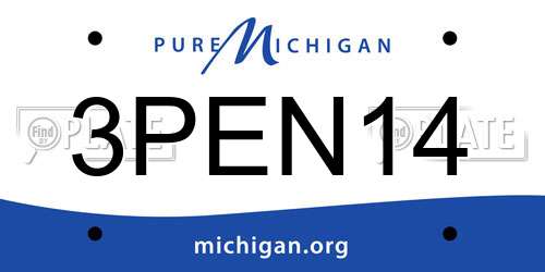 3PEN14 Michigan License Plate