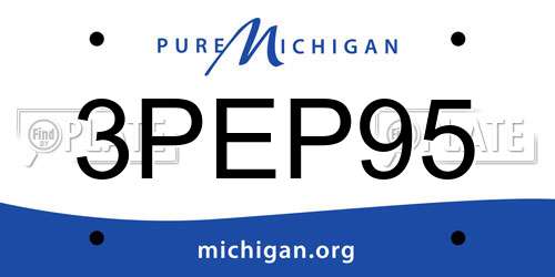3PEP95 Michigan License Plate