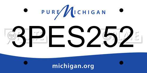 3PES252 Michigan License Plate