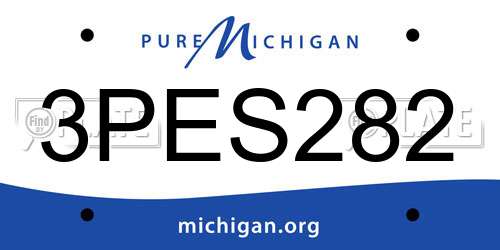 3PES282 Michigan License Plate