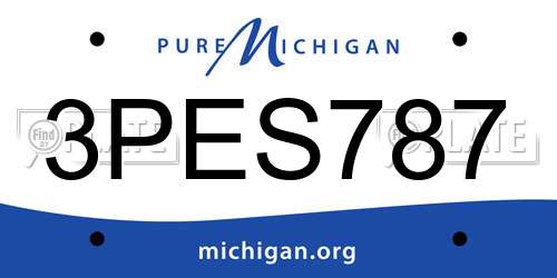 3PES787 Michigan License Plate