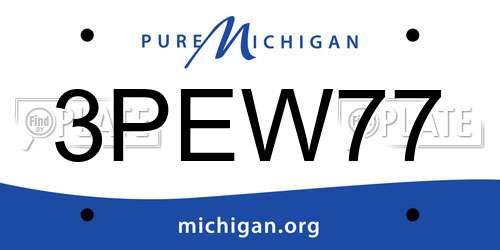 3PEW77 Michigan License Plate