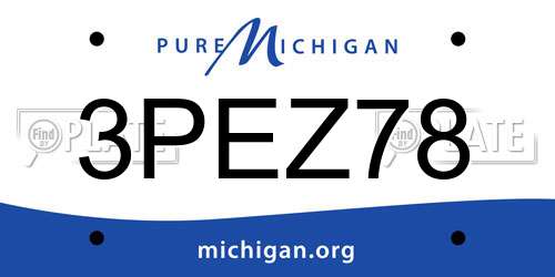 3PEZ78 Michigan License Plate