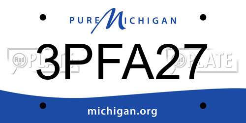 3PFA27 Michigan License Plate