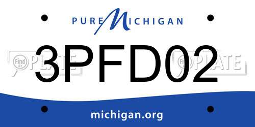 3PFD02 Michigan License Plate