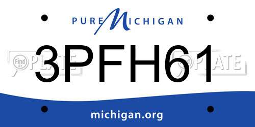 3PFH61 Michigan License Plate