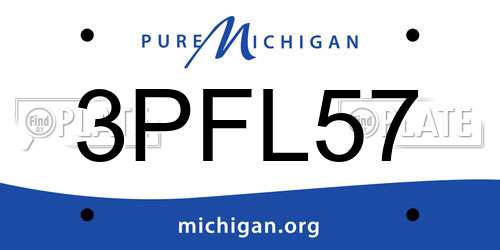3PFL57 Michigan License Plate