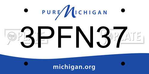 3PFN37 Michigan License Plate