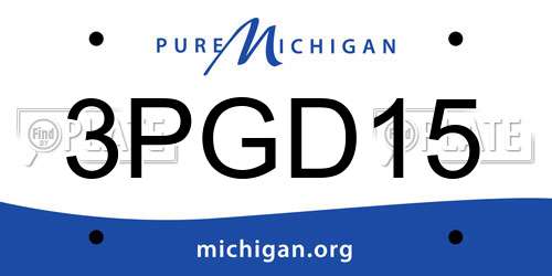 3PGD15 Michigan License Plate