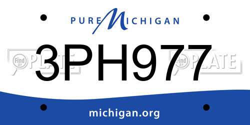 3PH977 Michigan License Plate