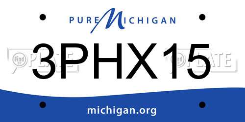 3PHX15 Michigan License Plate