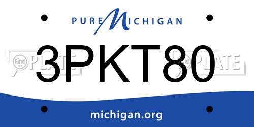 3PKT80 Michigan License Plate