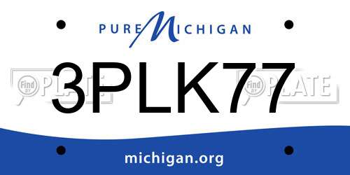3PLK77 Michigan License Plate