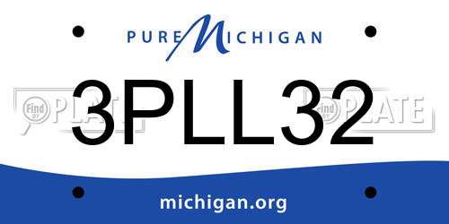 3PLL32 Michigan License Plate