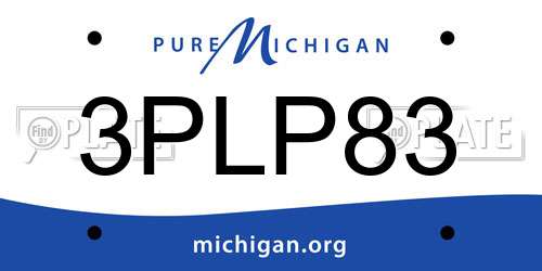 3PLP83 Michigan License Plate