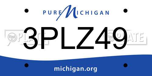 3PLZ49 Michigan License Plate