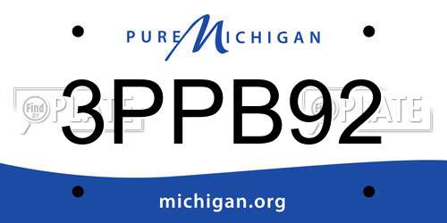 3PPB92 Michigan License Plate