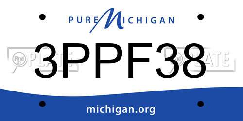 3PPF38 Michigan License Plate