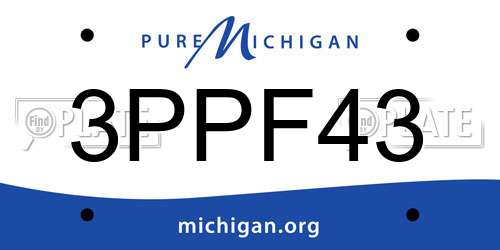 3PPF43 Michigan License Plate