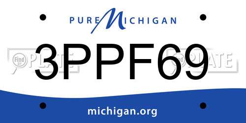 3PPF69 Michigan License Plate