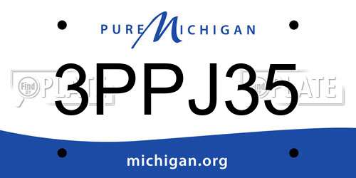 3PPJ35 Michigan License Plate