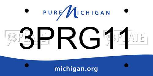 3PRG11 Michigan License Plate