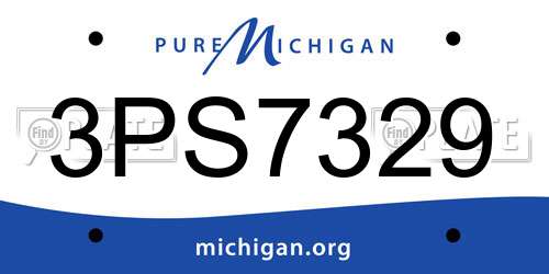 3PS7329 Michigan License Plate