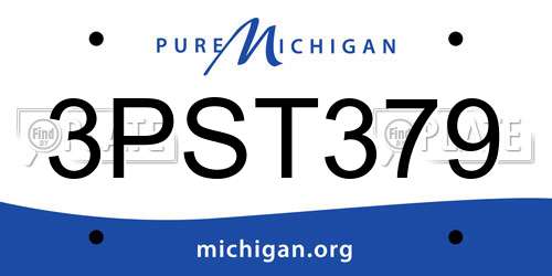3PST379 Michigan License Plate