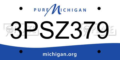 3PSZ379 Michigan License Plate