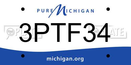 3PTF34 Michigan License Plate