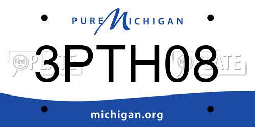 3PTH08 Michigan License Plate