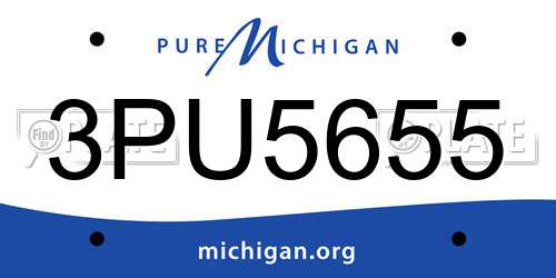 3PU5655 Michigan License Plate
