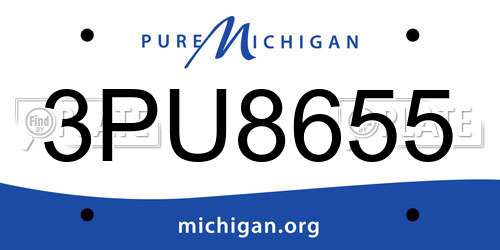 3PU8655 Michigan License Plate