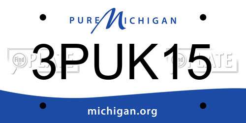 3PUK15 Michigan License Plate