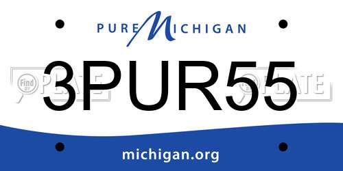 3PUR55 Michigan License Plate
