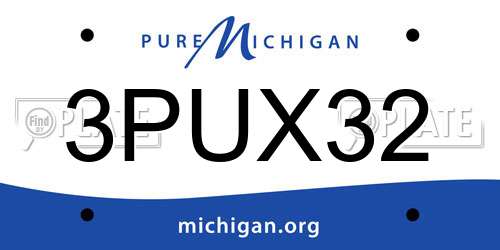 3PUX32 Michigan License Plate