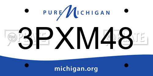 3PXM48 Michigan License Plate