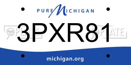 3PXR81 Michigan License Plate