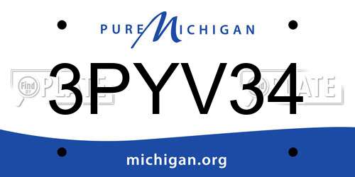 3PYV34 Michigan License Plate