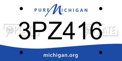 3PZ416 Michigan License Plate