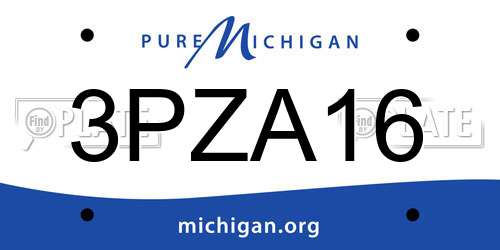 3PZA16 Michigan License Plate