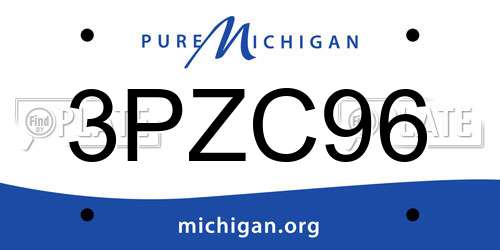 3PZC96 Michigan License Plate