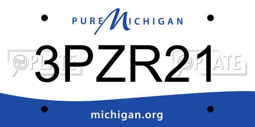3PZR21 Michigan License Plate