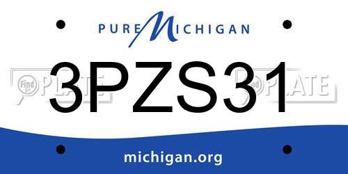 3PZS31 Michigan License Plate