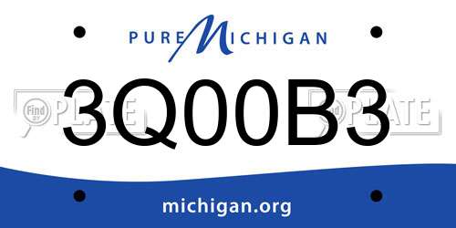 3Q00B3 Michigan License Plate