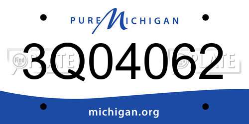 3Q04062 Michigan License Plate