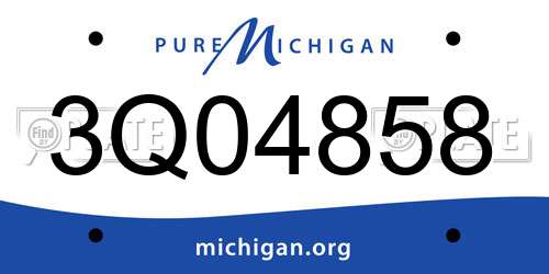 3Q04858 Michigan License Plate
