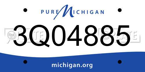 3Q04885 Michigan License Plate