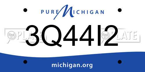 3Q44I2 Michigan License Plate